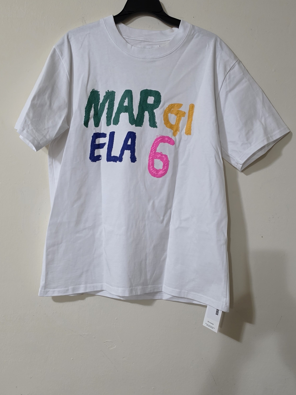 Maison Martin Margiela White T-Shirt with Multicolor Brushstroke Logo